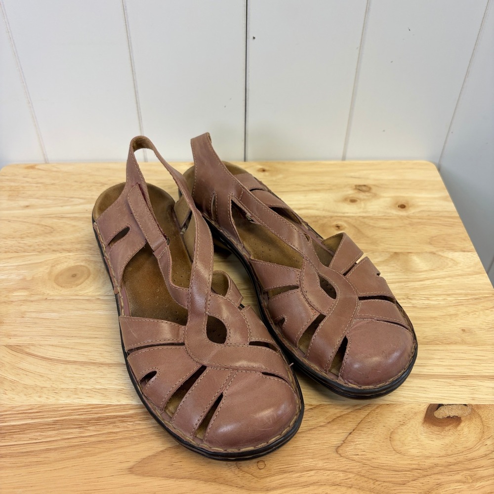 Clarks Active Air Fisherman Leather Sandals Women Size 10M Coastal Grandma Comfy